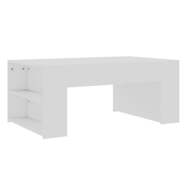 Table basse 2 étagères bois blanc Lavozi - Photo n°1