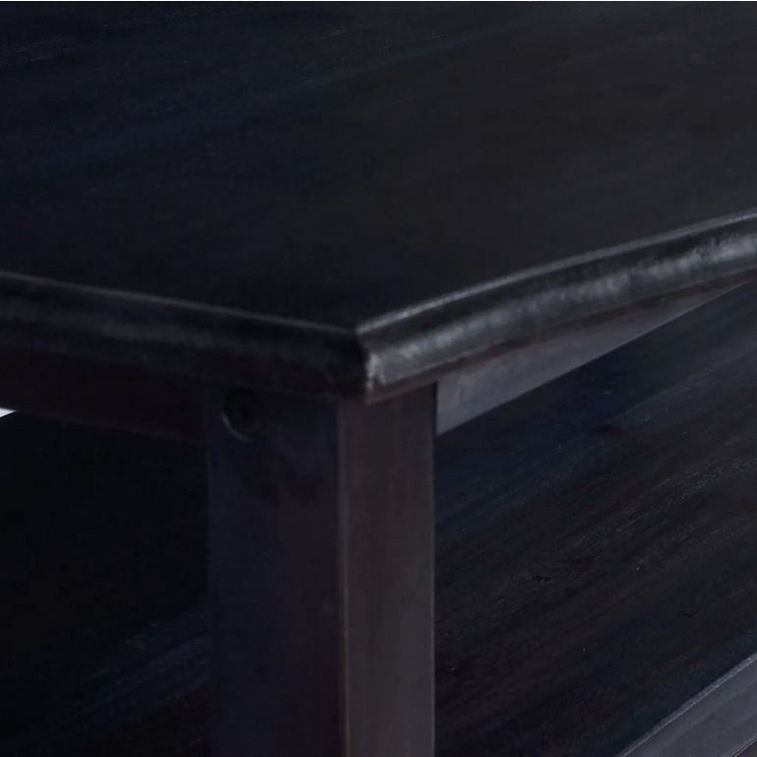 Table basse 2 tiroirs acajou massif noir Futar 90 cm - Photo n°6
