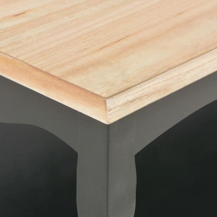 Table basse 2 tiroirs bois clair et pin massif noir Karmen - Photo n°6
