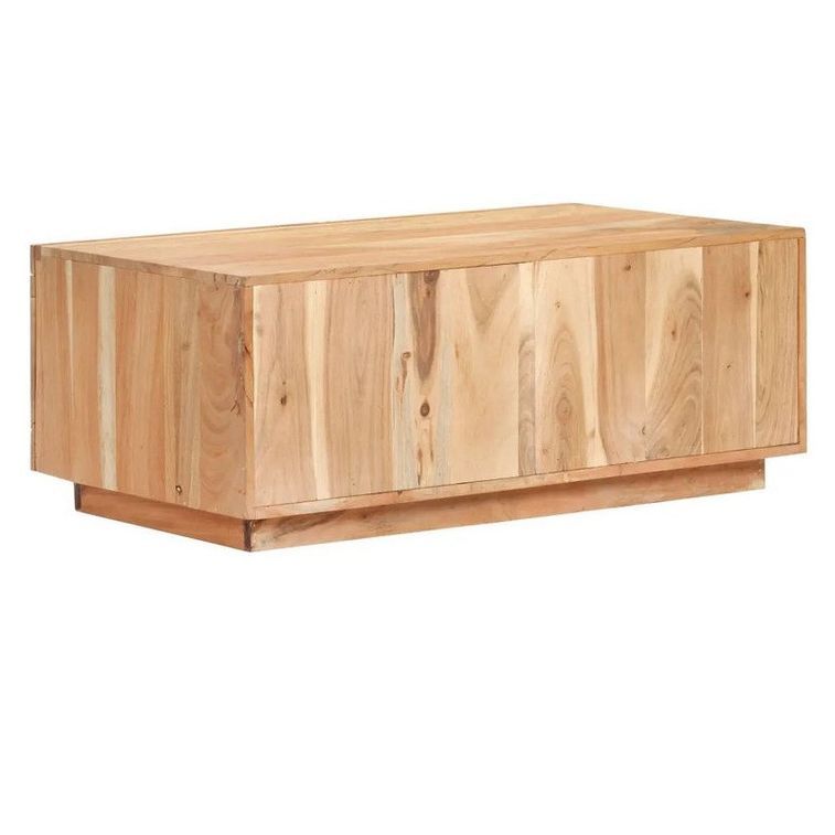 Table basse 2 tiroirs bois de récupération clair Mooth 90 cm - Photo n°3