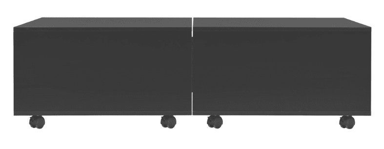 Table basse à roulettes rectangulaire bois noir brillant Bella 120 cm - Photo n°4