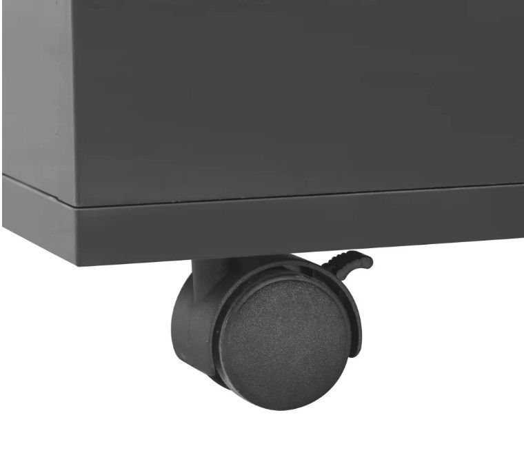 Table basse à roulettes rectangulaire bois noir brillant Bella 120 cm - Photo n°8
