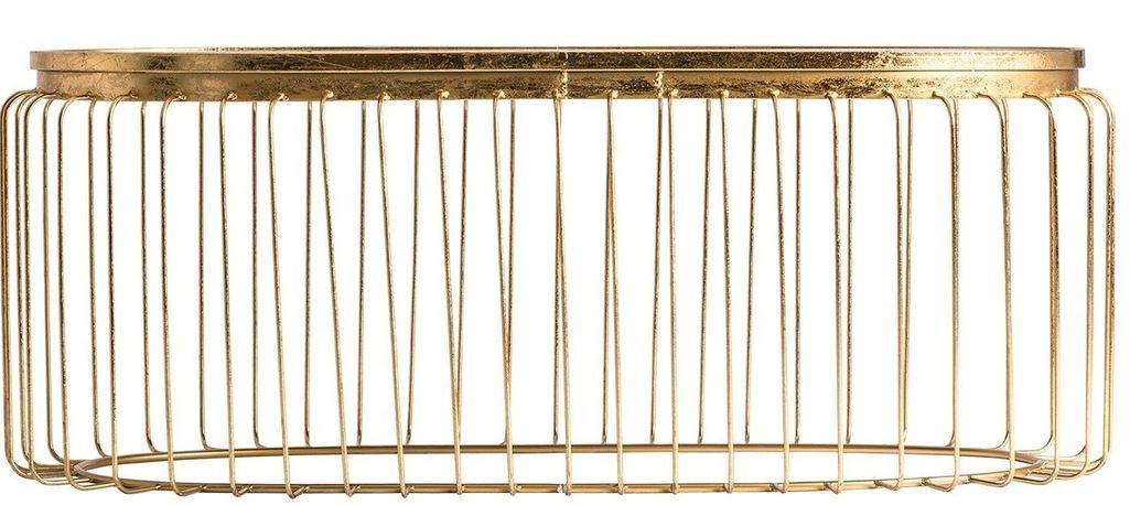 Table basse art déco métal doré et plateau miroir Innabelle - Photo n°2