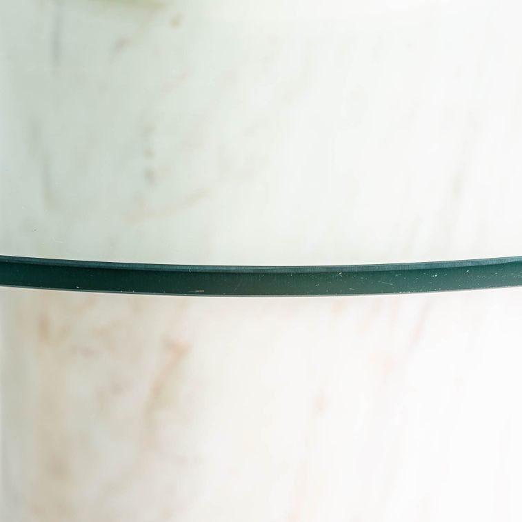 Table basse art déco verre et pied marbre blanc Niox - Photo n°3