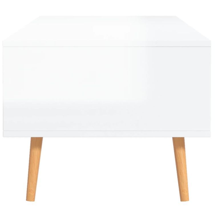 Table basse Blanc brillant 100x49,5x43 cm - Photo n°6