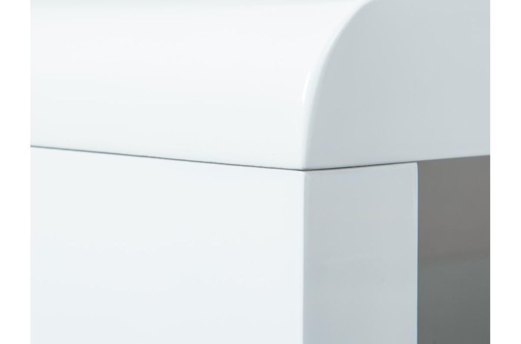 Table basse bois laqué blanc et verre Xona 120 cm - Photo n°5