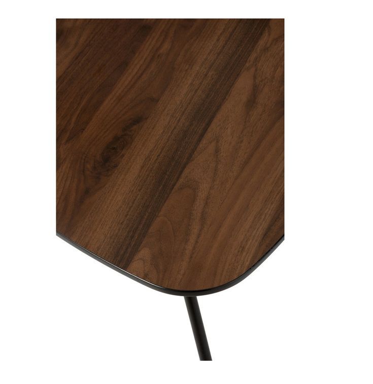 Table basse bois massif foncé et métal noir Cintee 63 cm - Photo n°3