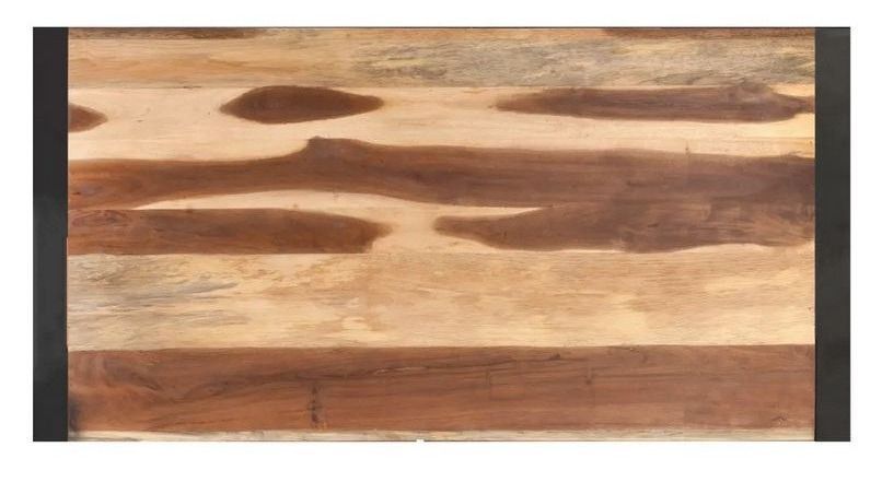 Table basse bois massif foncé et pieds métal noir Tesun 120 cm - Photo n°3