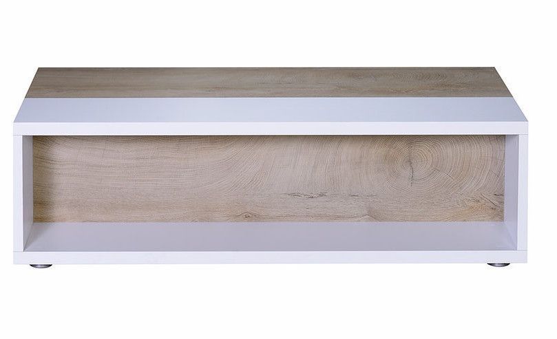 Table basse laqué blanc mat et bois chêne clair Baite - Photo n°2