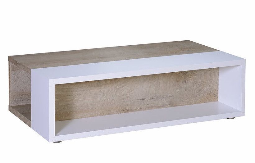 Table basse laqué blanc mat et bois chêne clair Baite - Photo n°3