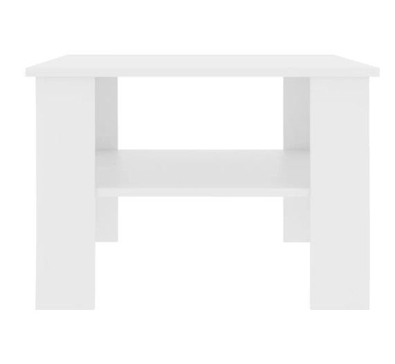 Table basse carrée 1 étagère bois blanc Modra - Photo n°4