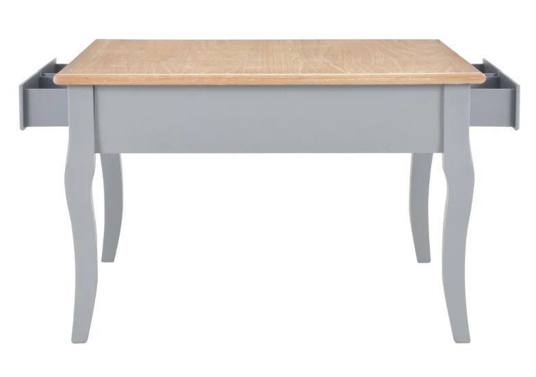 Table basse carrée 4 tiroirs bois clair et pin massif gris Dean - Photo n°5