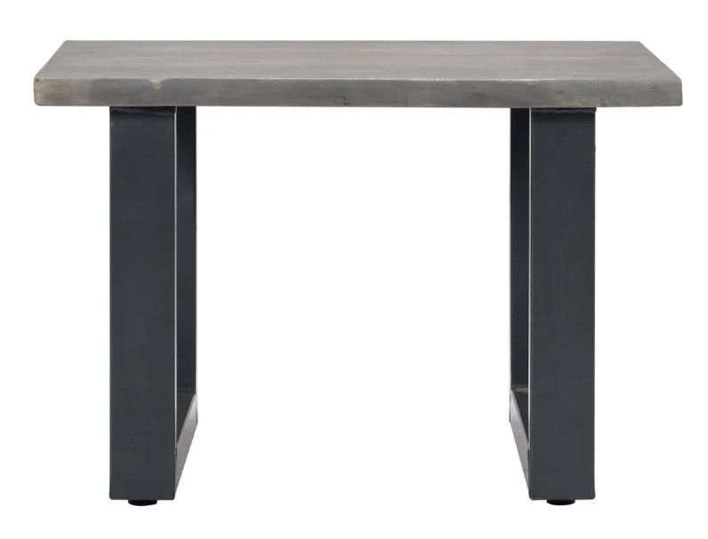 Table basse carrée acacia massif et métal gris Miji - Photo n°2