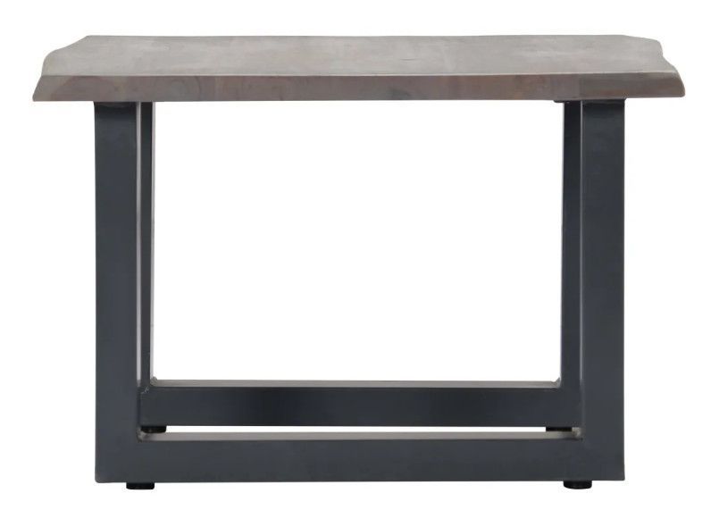 Table basse carrée acacia massif et métal gris Miji - Photo n°3