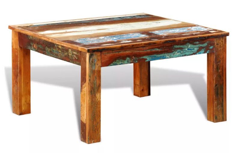 Table basse carrée bois massif recyclé Moust - Photo n°1