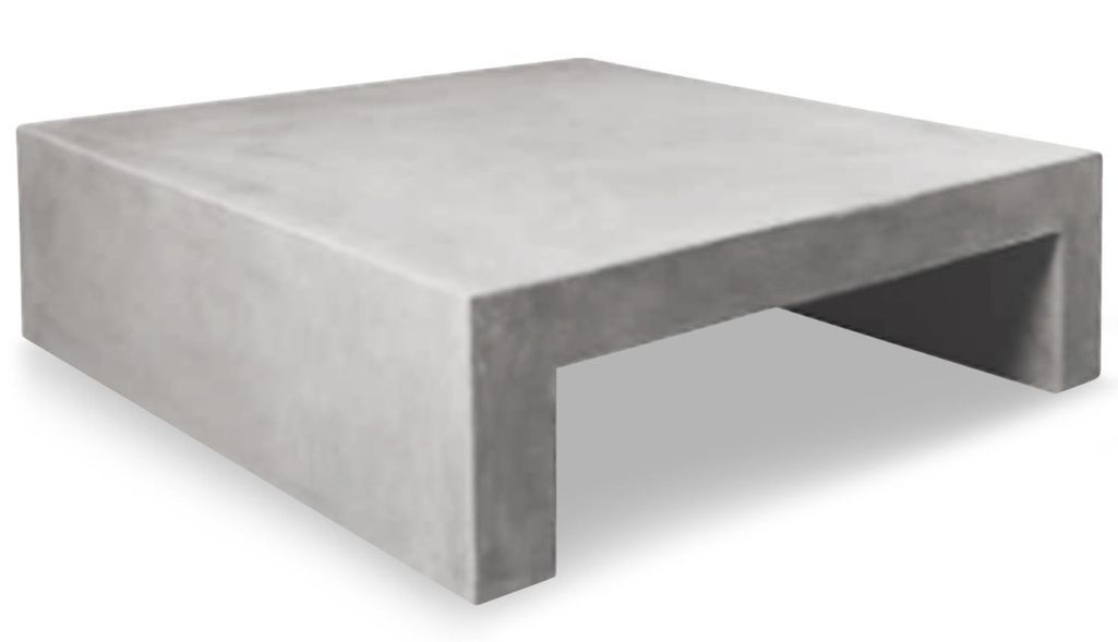Table basse carrée effet béton Beige Mark - Photo n°1