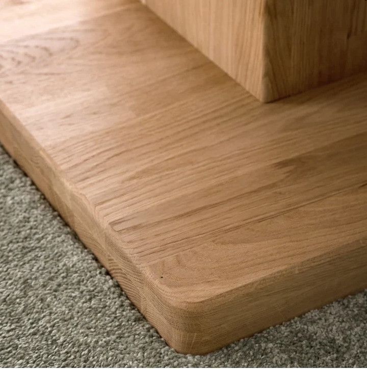 Table basse carrée en bois de chêne naturel 2 tiroirs Kalido 90 cm - Photo n°8