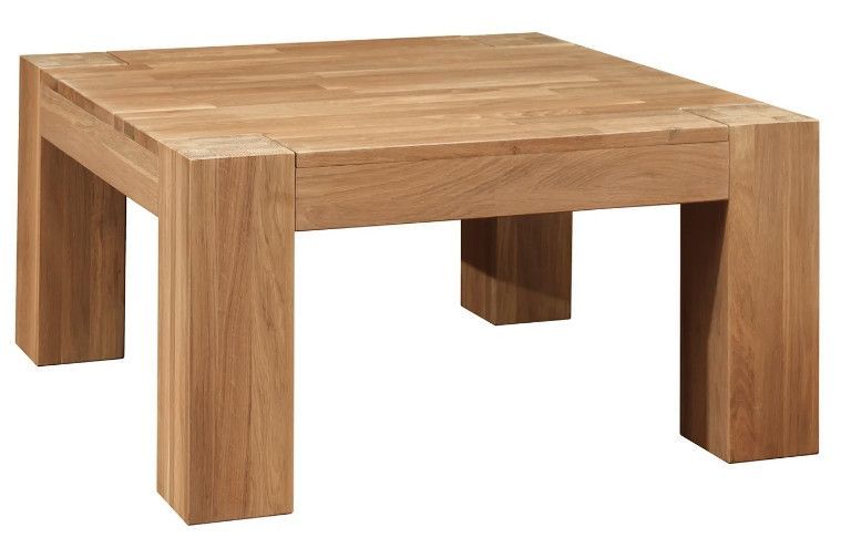 Table basse carrée en bois de chêne naturel Nordo 90 cm - Photo n°1
