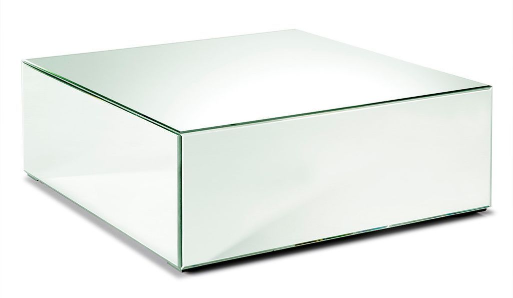 Table basse carrée miroir argenté 80 cm - Photo n°1