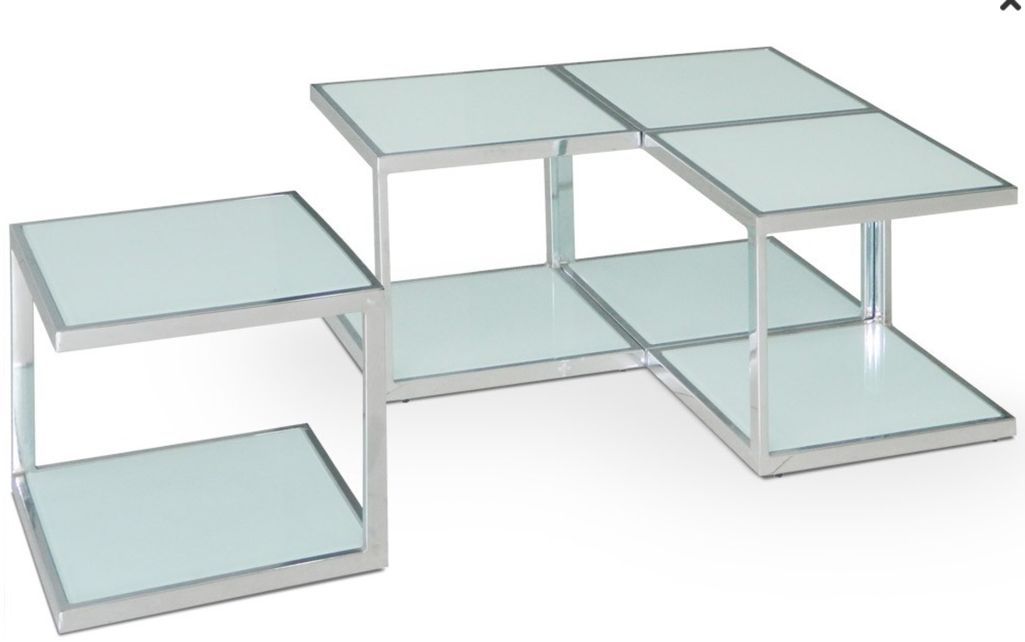 Table basse carrée modulable Verre et Inox Kiabi - Photo n°3