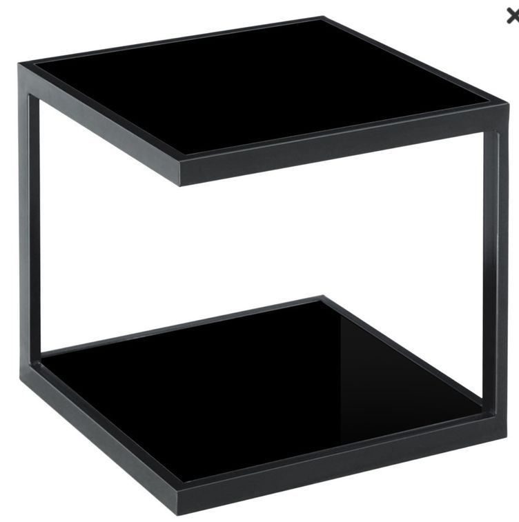 Table basse carrée modulable Verre noir et Inox Kiabi - Photo n°2