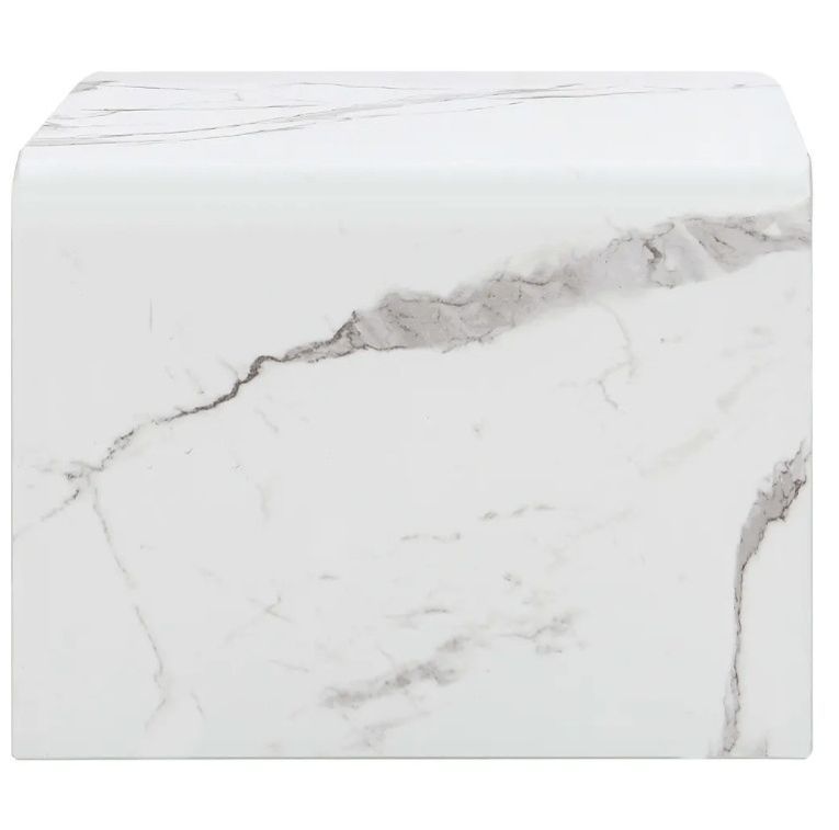 Table basse carrée verre trempé blanc Amada - Photo n°3
