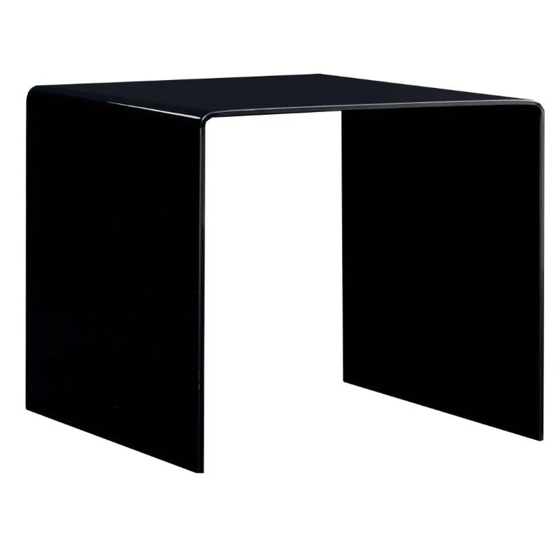 Table basse carrée verre trempé noir Shaimi - Photo n°1