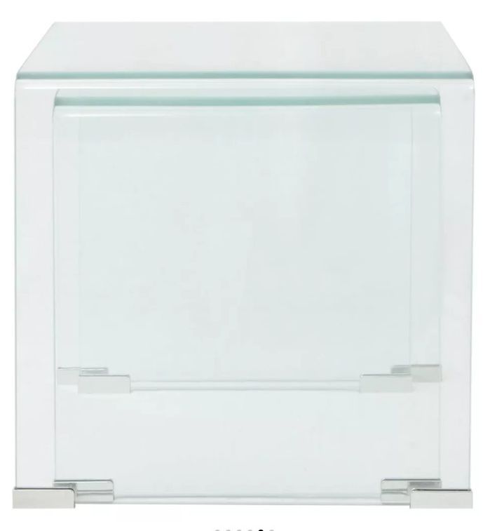 Table basse carrée verre trempé transparent Niu - Lot de 2 - Photo n°5
