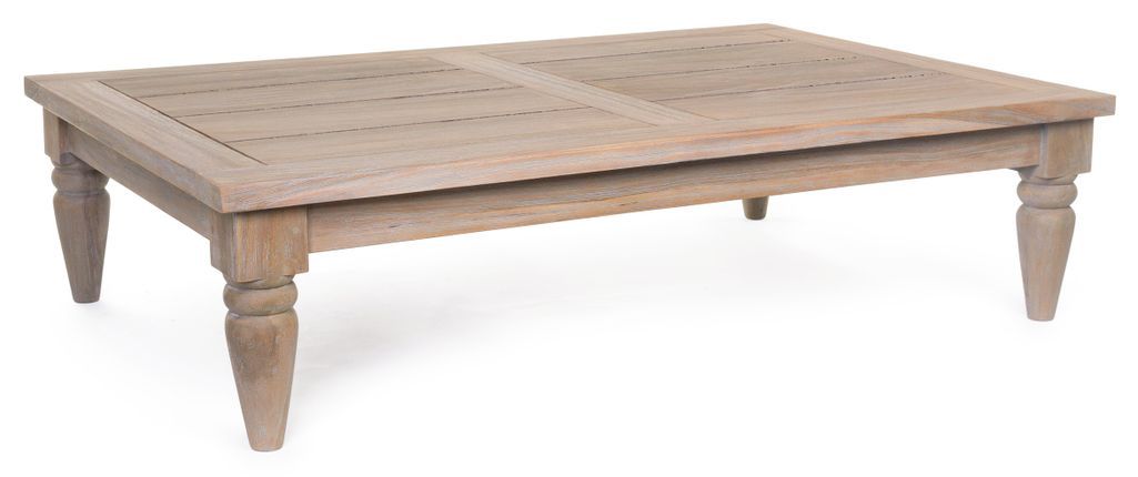 Table basse de jardin rectangle en bois teck Balou L 120 cm - Photo n°1