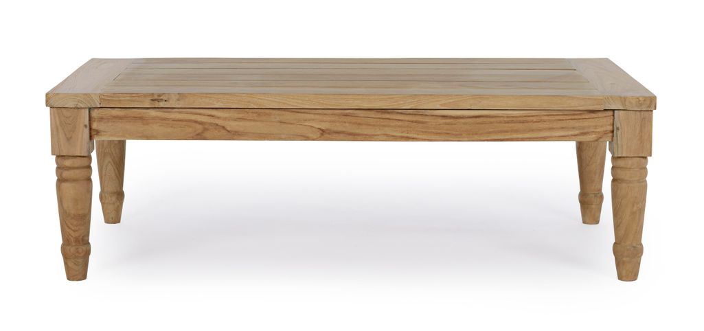 Table basse de jardin rectangle en bois teck Karine L 115 cm - Photo n°7