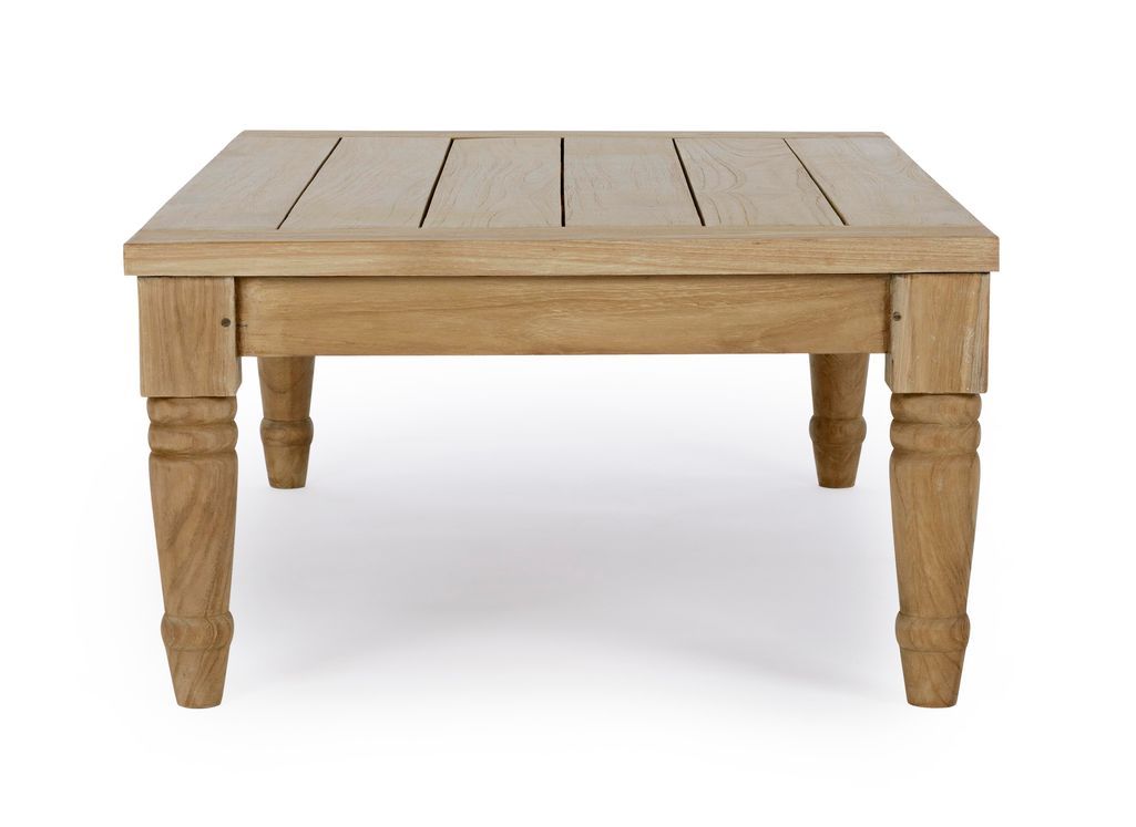 Table basse de jardin rectangle en bois teck Karine L 115 cm - Photo n°12