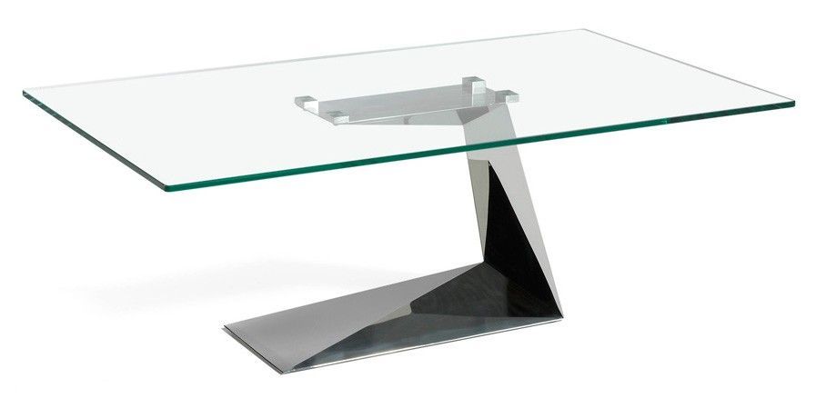 Table basse design acier chromé et verre trempé Futura - Photo n°1
