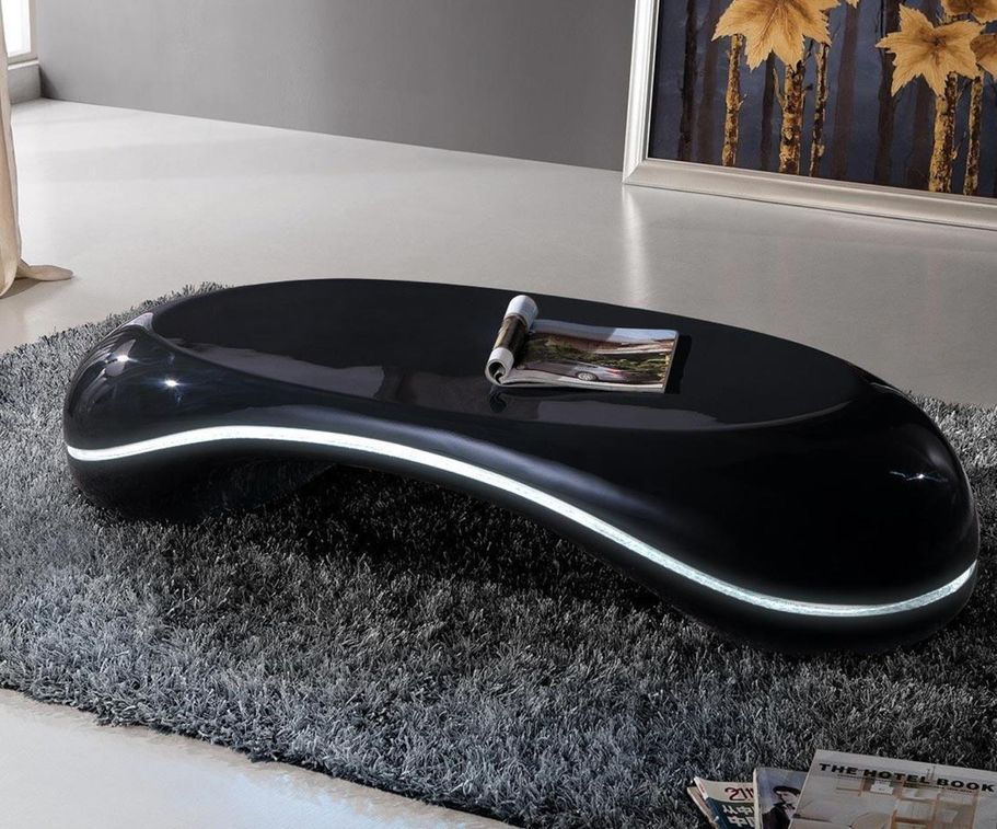 Table basse design Noir avec led Phone - Photo n°1