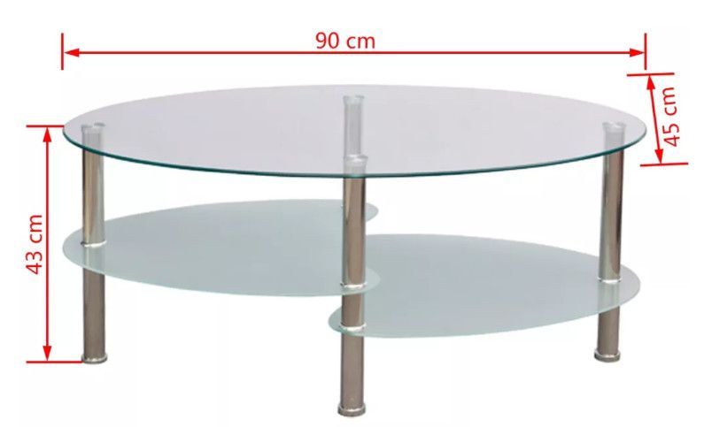 Table basse ovale verre trempé blanc et métal chromé Kyrah - Photo n°4