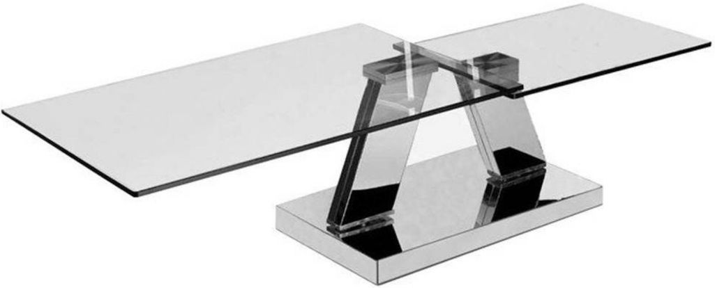Table basse pivotante verre trempé transparent et métal Ariol - Photo n°2
