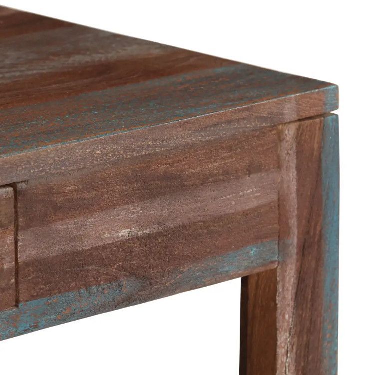 Table basse rectangulaire 1 tiroir bois massif recyclé Goust - Photo n°4