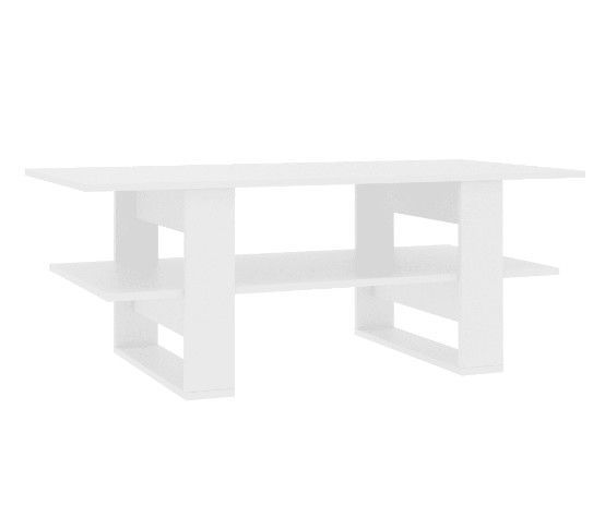 Table basse rectangulaire 2 plateaux bois blanc Tchita - Photo n°1