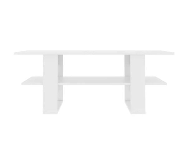 Table basse rectangulaire 2 plateaux bois blanc Tchita - Photo n°4