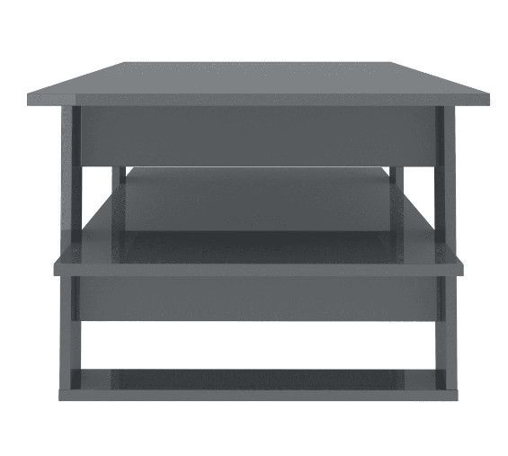 Table basse rectangulaire 2 plateaux bois gris brillant Tchita - Photo n°5