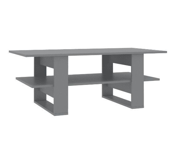 Table basse rectangulaire 2 plateaux bois gris Tchita - Photo n°1