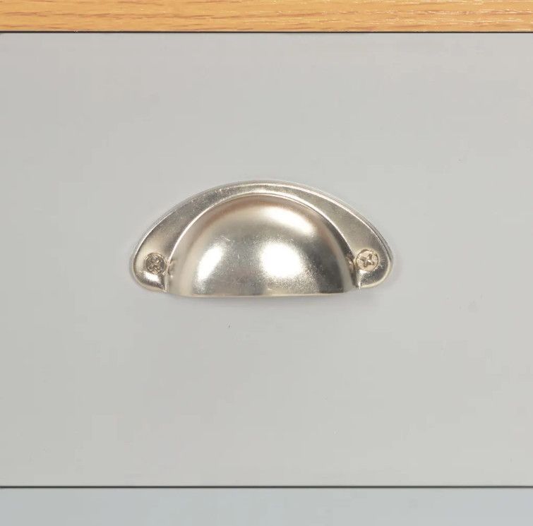 Table basse rectangulaire 2 tiroirs bois clair et gris Patt - Photo n°6