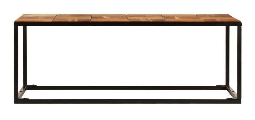 Table basse rectangulaire acacia massif foncé et métal noir Rozas - Photo n°3