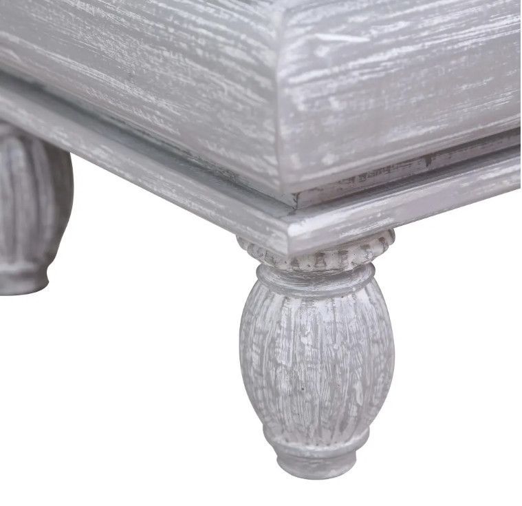 Table basse rectangulaire acajou massif gris brossé Jeannel - Photo n°3