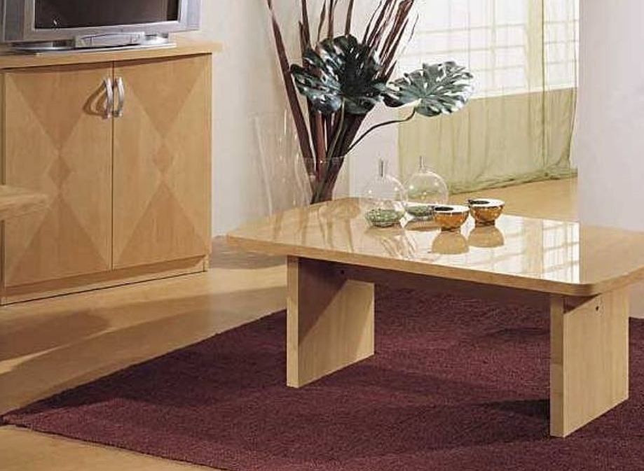Table basse rectangulaire bois beige mat Nael - Photo n°1