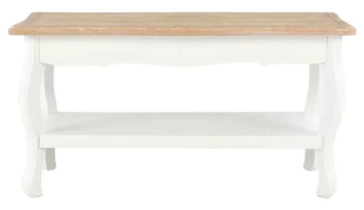 Table basse rectangulaire bois blanc et pin massif clair Pamela - Photo n°2