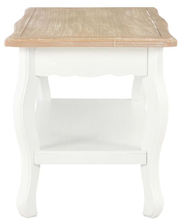 Table basse rectangulaire bois blanc et pin massif clair Pamela - Photo n°3