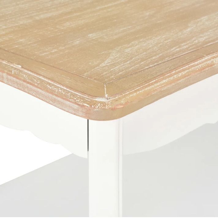 Table basse rectangulaire bois blanc et pin massif clair Pamela - Photo n°5