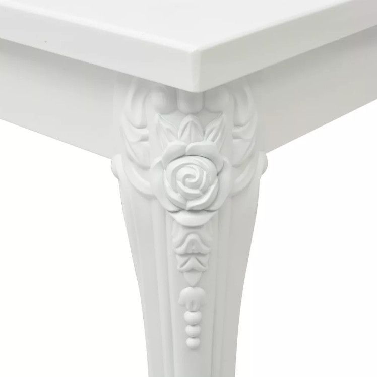 Table basse rectangulaire bois blanc laqué et pieds plastique Mento - Photo n°4