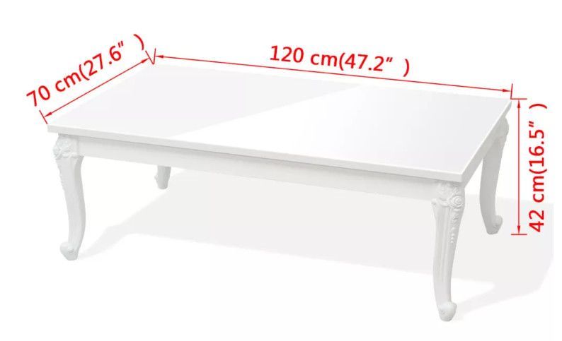 Table basse rectangulaire bois blanc laqué et pieds plastique Mento - Photo n°5