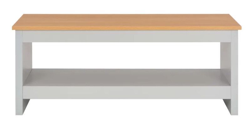 Table basse rectangulaire bois clair et gris Patt - Photo n°2